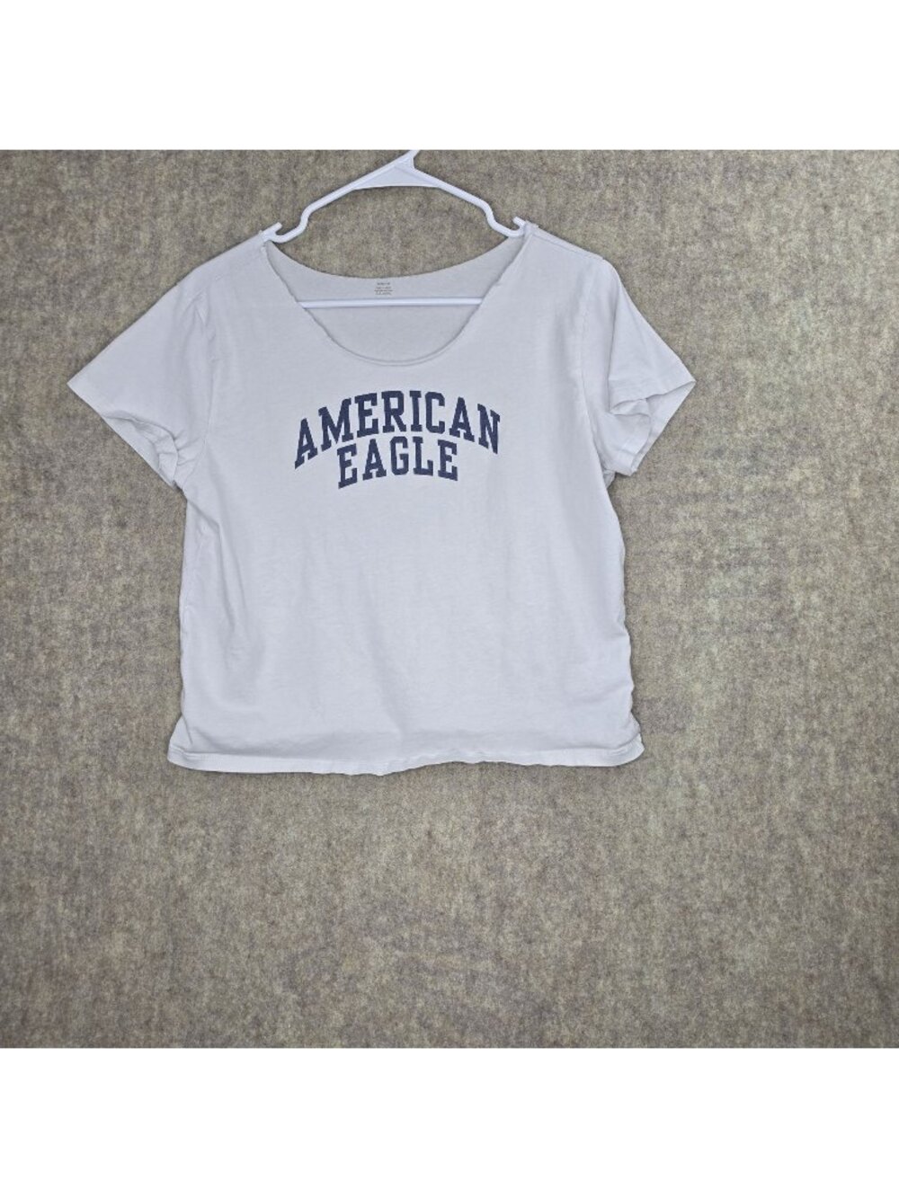 American Eagle White Scoop Neck Graphic T-Shirt Womens M Cotton Casual